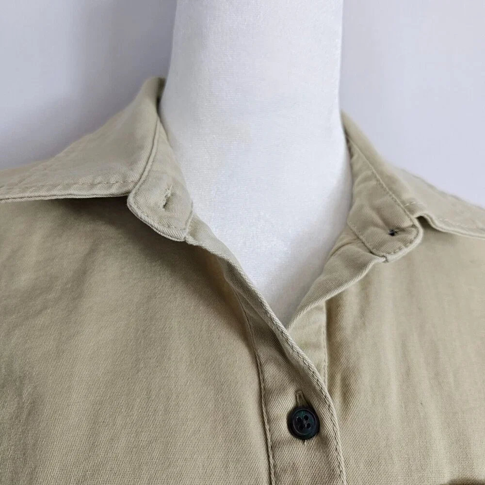 Light Academia Womens 4 Khaki Tan Business Casual Cottagecore Shirt‎ Dress JJill